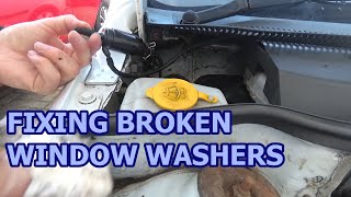 Broken Window Washer Jets  How to Diagnose and Fix Window Washers Jets  Nozzles Not Working [upl. by Alegnad]