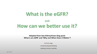 What is the eGFR How can we better use it [upl. by Gran]