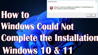 Windows Could Not Complete The Installation Error Problem On Windows 10  How To Fix [upl. by Harmon708]