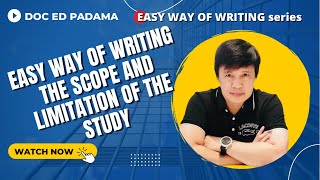 EASY WAY OF WRITING THE SCOPE AND LIMITATION [upl. by Filia477]