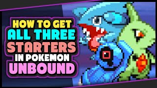 HOW TO GET ALL THREE STARTERS IN POKEMON UNBOUND  GIBLE LARVITAR BELDUM LOCATIONS [upl. by Ylla]