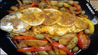 Moroccan Traditional Fish Tajine l Fish Tajine with Vegetables [upl. by Ravaj208]