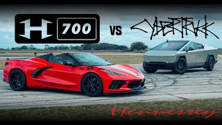 C8 Corvette vs CYBERTRUCK  Supercharged H700 Corvette Upgrade by Hennessey [upl. by Ailliw]