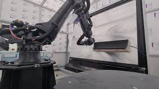 System Integrated with 6 axis Kuka robot with a rotating A frame offering 7 axis of machining [upl. by Ginzburg]