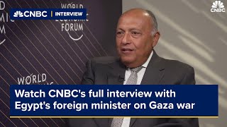 Watch CNBCs full interview with Egypts foreign minister on the war in Gaza [upl. by Kowtko167]