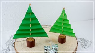 DIY Tannenbaum aus Papier basteln  Deko Idee für Weihnachten [upl. by Urbannal601]