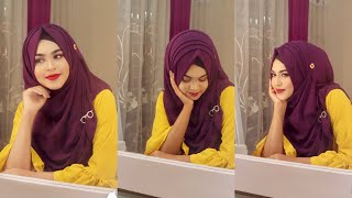 Jorjet Chiffon Hijab Tutorial with Layers amp Chest Covered  Hijab Style 2024Chiffon Hijab Tutorial [upl. by Cirle9]