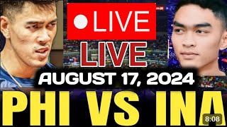 PHILIPPINES VS INDONESIA LIVE AUGUST 17 2024 seavleague2024 alaspilipinas philippinesvsvietnam [upl. by Jaehne343]