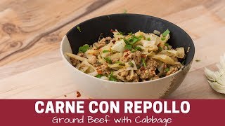 Salteado de Carne con repollo  Receta Keto  Ground Beef and Cabbage Stir Fry [upl. by Elon]