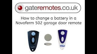 How to change the battery in a Novoferm 502 garage door remote [upl. by Zachery506]