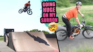 GOING HUGE ON MY SURRON ELECTRIC DIRT BIKE [upl. by Groscr]