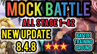 Mock Battle Summoners War Updated 848 Battle Training Ground All Stages 1  42 [upl. by Anasus]