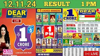 NAGALAND DEAR LOTTERY SAMBAD Morning 1 PM RESULT TODAY 12112024 [upl. by Aelyk]