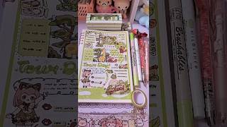 Making Kawaii Journal 🐼Journal Green Kawaii Sticker 🌿asmr journal sticker journaling [upl. by Nesyla]