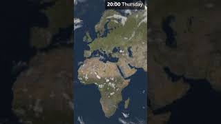 Movement of clouds in Europe and Africa during last 17 Hrs on 20th Sep 300am GMT bbccom [upl. by Halladba]