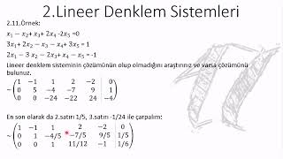 Lineer Denklem Sisteminin Matris ile Çözümü Örnek 2 Lineer Cebir 62 [upl. by Arikihs11]