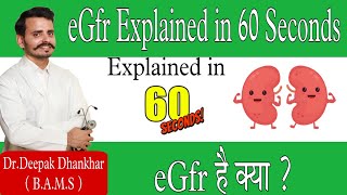 eGfr Estimated Glomerular Filtration Rate explained in 60 Seconds by Dr Deepak Dhankhar [upl. by Nader944]