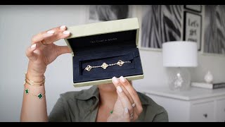 VCA Van Cleef amp Arpels 5 Motif Vintage Alhambra Guilloché Bracelet Unboxing [upl. by Rudyard]