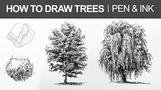 How to Draw Trees with Pen and Ink [upl. by Yeslrahc1]