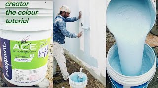 Ace Exterior Emulshion paintHow to colour stainer mixingHow to water mix amp How to Apply [upl. by Uella340]