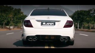 Turning Mercedes Benz CClass W204 C250 To C63 AMG Sound amp Look w ARMYTRIX QuadTips Exhaust [upl. by Ainit]