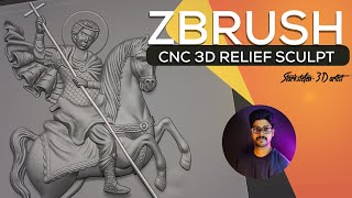 ZBRUSH SCULPTING STEP BY STEP 3D RELIEF FOR CNC WOOD CARVING 1 [upl. by Anikram]