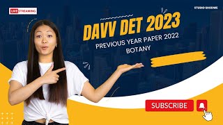 Davv Det  PhD entrance 2022 solved paper  Botany  davv learning education [upl. by Hillari]