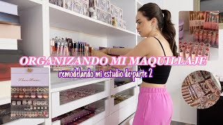 ORGANIZANDO MI COLECCION DE MAQUILLAJE  remodelando mi estudio de grabación parte 2 [upl. by Lael]