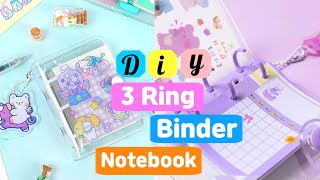 How to make 3 Ring Binder Notebook  Kawaii journal Notebook  DIY binder journal [upl. by Julietta23]