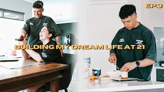 EP3  building my dream life at 21  full day of eating reverse diet  podcast studio set up [upl. by Novets]