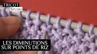 Tricot  Les diminutions sur points de riz [upl. by Iruy218]