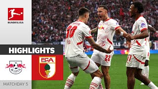 Šeško Openda amp Xavi Scored  RB Leipzig  FC Augsburg 40  Highlights  MD 5 – Bundesliga 2425 [upl. by Vitkun]