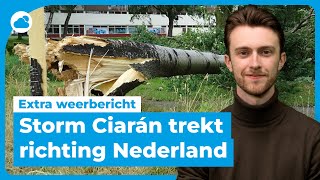 Extra weerbericht storm Ciarán zet koers richting Nederland  Code Oranje [upl. by Abdel595]