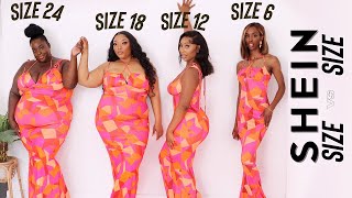 SIZE 6 vs 12 vs 18 vs 24 TRY ON SAME SHEIN OUTFITS [upl. by Neetsirhc]