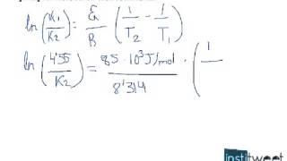 Energía de activación Calcular K de la ecuación de Arrhenius a una temperatura determinada [upl. by Aleuname]