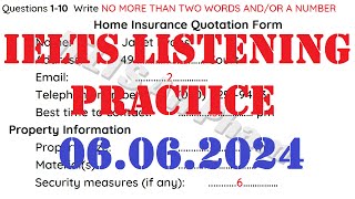 IELTS LISTENING PRACTICE TEST 2024  06062024 WITH ANSWERS [upl. by Shandeigh]