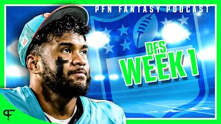 DFS Week 1 Advice Main Slate [upl. by Ayrolg]