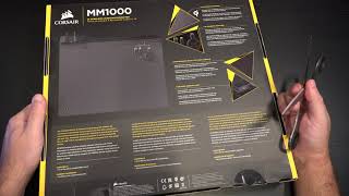 CORSAIR MM1000 Qi Wireless Charging Mouse Pad Unboxing [upl. by Mauretta]