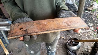 KNIFE MAKING  FORGING MOST INTERESTING MEAT CLEAVER KNIFE [upl. by Eudora]