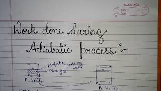 quotWork done during an adiabatic process quot law of thermodynamicsBsc [upl. by Ezana]