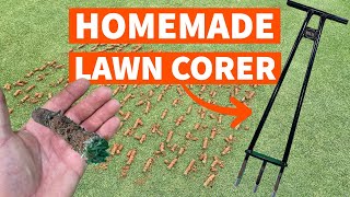 Homemade DIY lawn corer  Aerator [upl. by Strephonn]