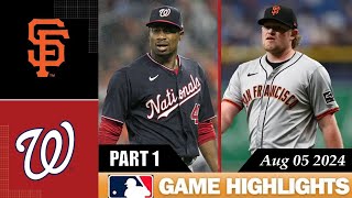 San Francisco Giants Vs Washington Nationals GAME HIGHLIGHTS Aug 05 2024  MLB Highlights 2024 [upl. by Akalam602]