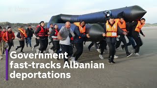 Fast track deportation of Albanians planned  as French police clash with people crossing Channel [upl. by Oicanata958]