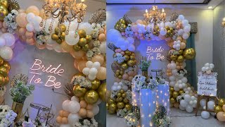 How to make bridal shower decoration at home  Home based Bridal shower  Best DIY design [upl. by Currier]