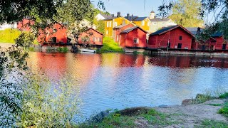 Charming Porvoo Finland Walk by the river on a summer evening 4K [upl. by Ahsien951]