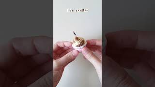 Crochet Ice Cream In Cup Keychain shorts crochet springdaydiy amigurumikeychain diy [upl. by Labanna]