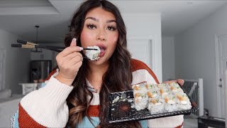 Sushi Mukbang Again  Spicy Crispy Cheese Roll amp Spicy Mayo [upl. by Ennovahc53]