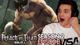 EREN VS REINER  Attack on Titan Season 2 Episode 7 REACTION Close Combat [upl. by Ungley]