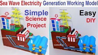 sea tide wave electricity energy generation working model  diy  simple and easy  howtofunda [upl. by Gainor84]