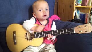 Baby Singing and Playing Ukulele [upl. by Anicnarf367]